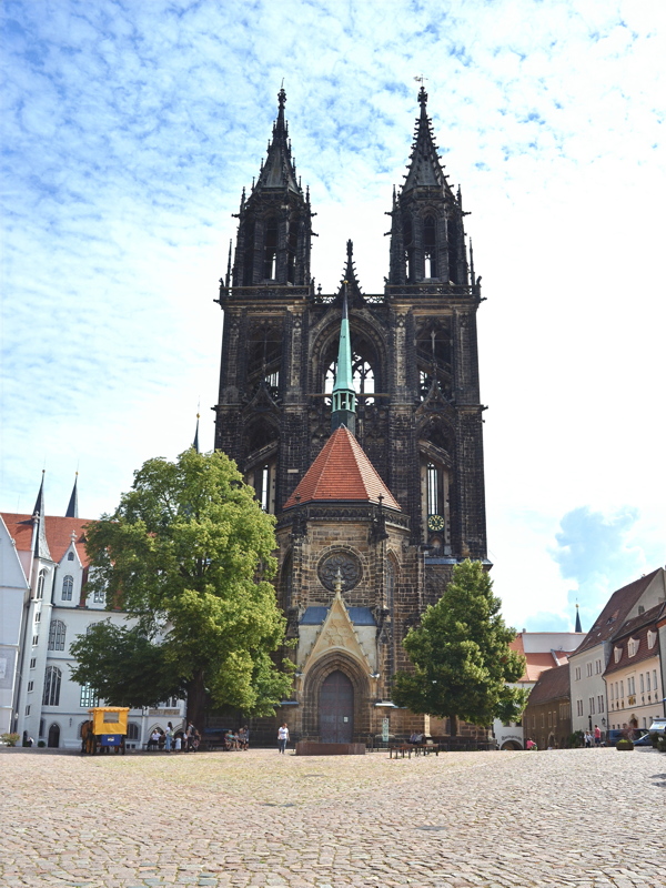 30 - The Meissen Cathedral (Meißner Dom) and its surrounding cobblestone square on the Castle Hill (Burgberg) in Meissen